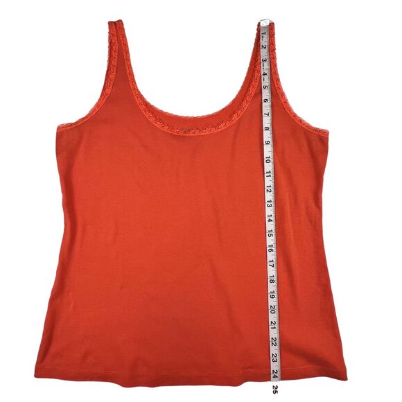 St Johns Bay Tank Womens XL Vintage Inspired Sun Kissed Orange Lace Layering Top - Picture 4 of 7